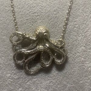 Silver Octopus Pendant Necklace